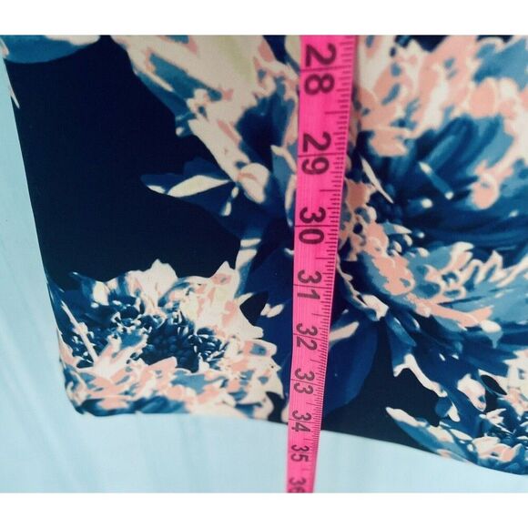 Catherine Catherine Malandrino Sz6 Floral Sheath Dress Blue Black Watercolor - Picture 6 of 10